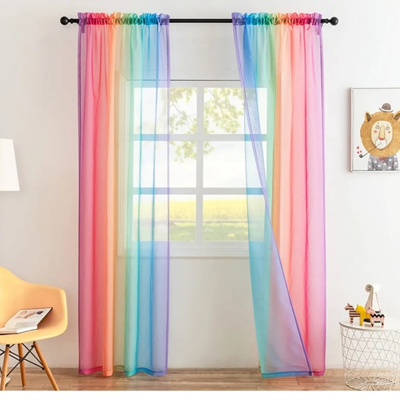 Accents New Lofus Sheer Curtain Voile Panels Window Treatment Rods